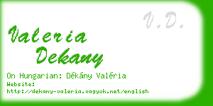valeria dekany business card