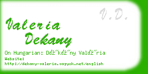 valeria dekany business card